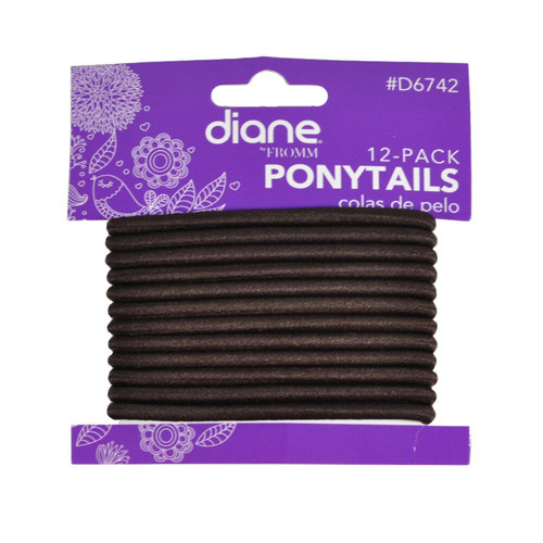 Diane Hair Care Ponytails, Brown, 12 Ea, 1 Pack