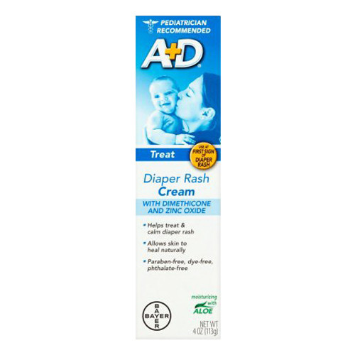 A and D Zinc Oxide Diaper Rash Cream, with Aloe , 4 Oz