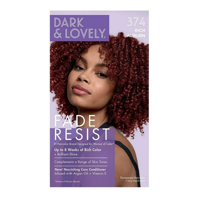 SoftSheen Carson Dark and Lovely Fade Resist Rich Conditioning Color, 374 Rich Auburn Kit