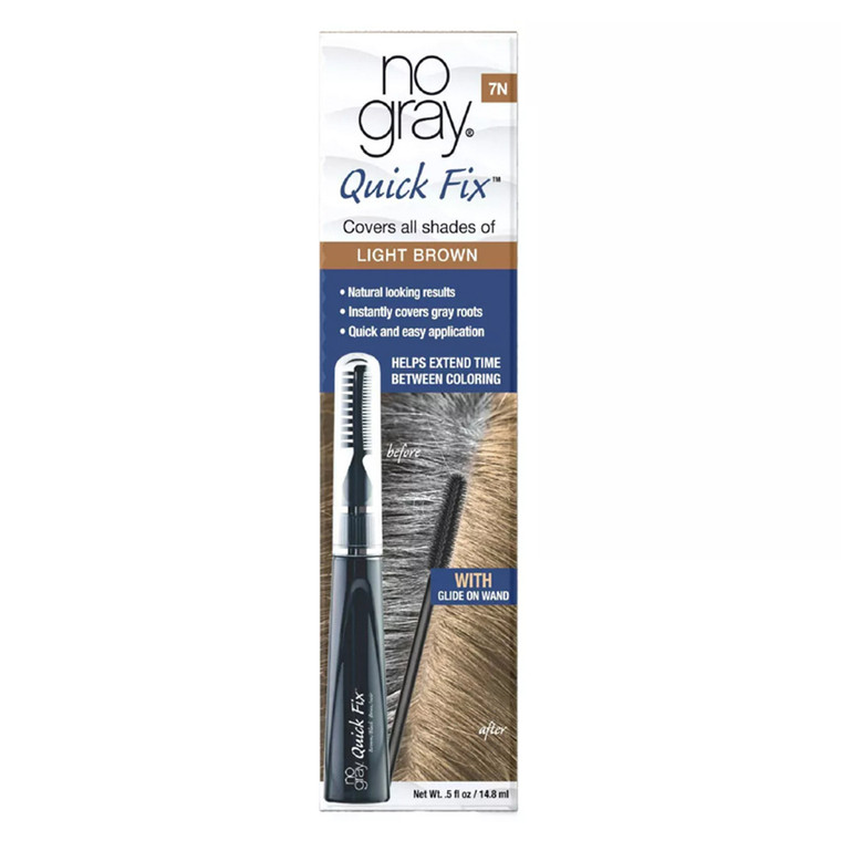 No Gray Quick Fix Instant Touch-Up For Gray Roots, Light Brown #7N, 0.5 Oz