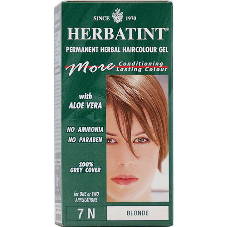Herbatint Permanent Herbal Haircolor Gel With Aloe Vera #7N Blonde - 4.56 Oz