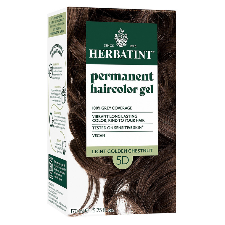 Herbatint 5D Light Golden Chestnut Permanent Haircolor Gel 5.75Oz (170ml)