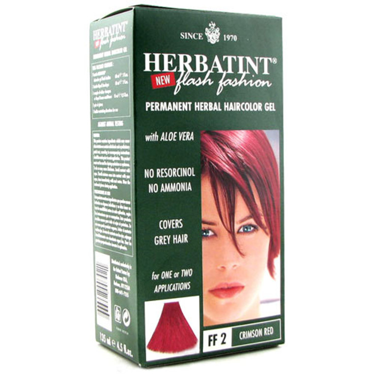 Herbatint Flash Fashion Permanent Herbal Hair Color Gel #Ff2 Crimson Red - 4.56 Oz
