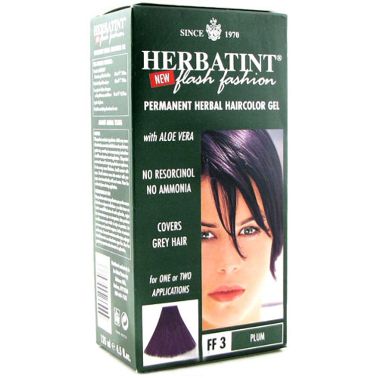 Herbatint Flash Fashion Permanent Herbal Hair Color Gel #Ff3 Plum - 4.5 Oz