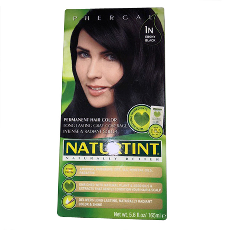 Naturtint 1N- Ebony Black Permanent Hair Colorant - 5.28 Oz