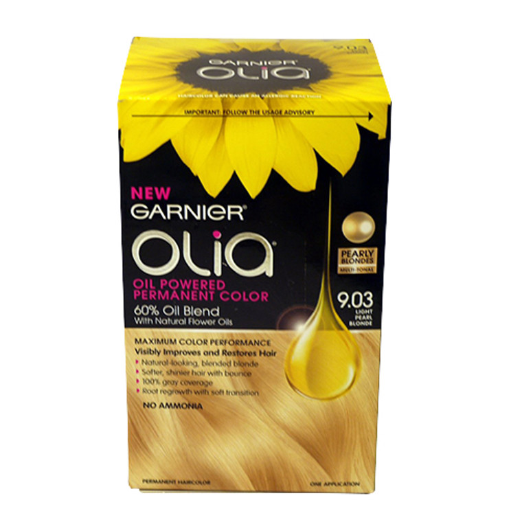 Garnier Olia Oil Powered Permanent Haircolor, 9.03 Light Pearl Blonde - Kit