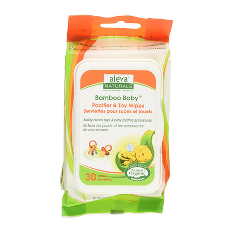 Aleva Naturals Bamboo Baby Wipes, Pacifier And Toy 30 ea