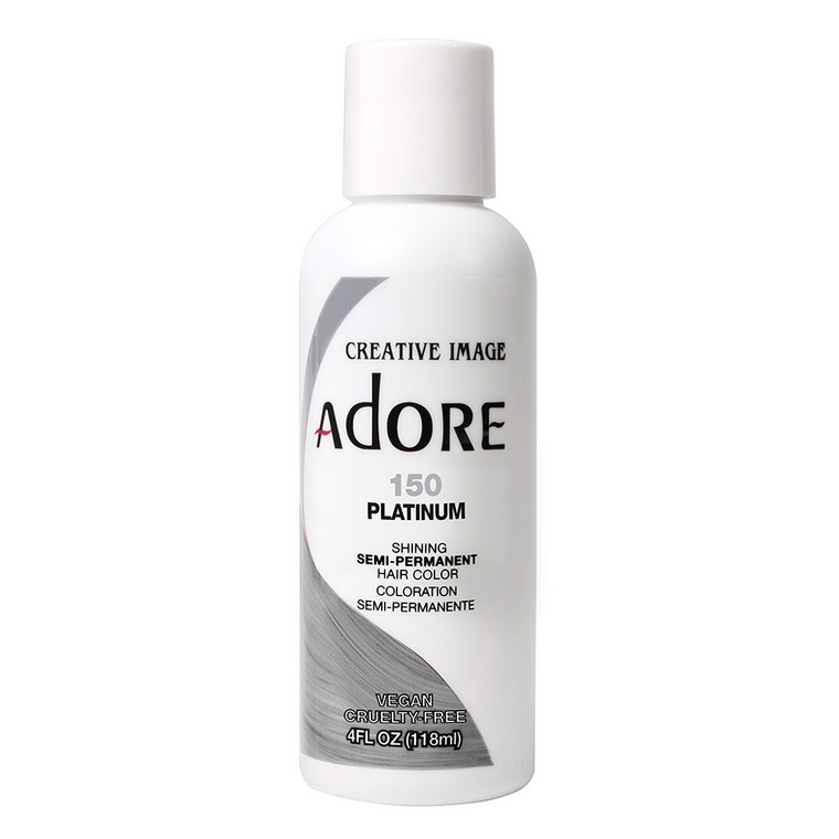 Adore Semi Permanent Hair Color 150 Platinum Alcohol and Ammonia Free 4Oz (118ml)