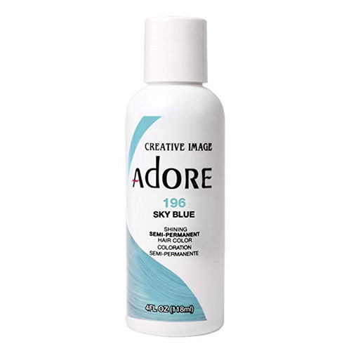 Adore Semi Permanent Hair Color 196 Sky Blue Alcohol and Ammonia Free 4Oz (118ml)