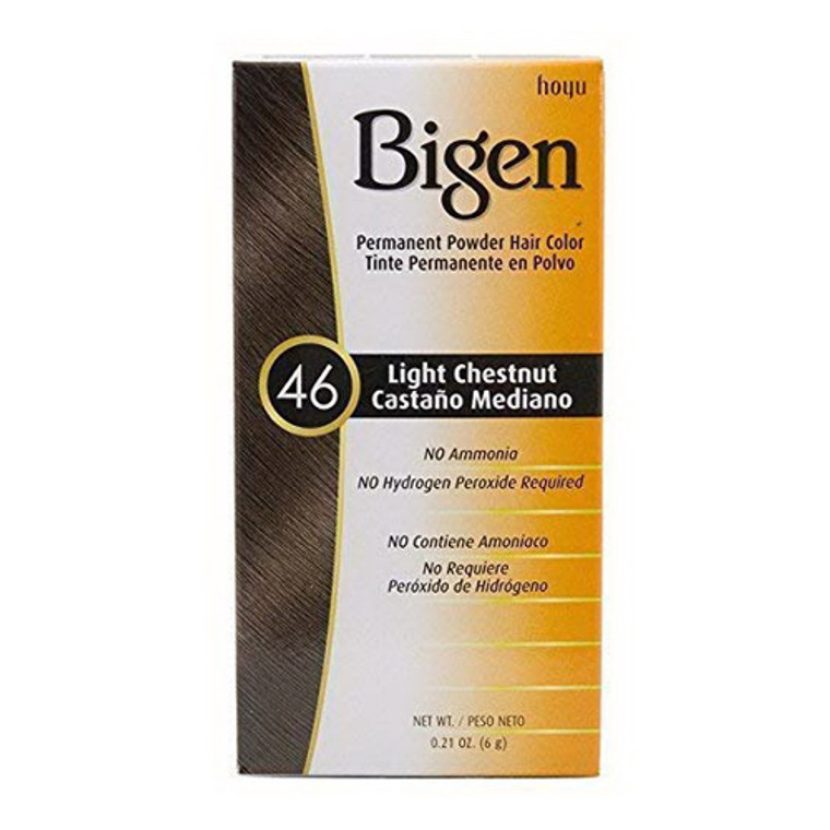 Bigen Permanent Powder Hair Color, 46 Light Chesnut, 0.21 Oz