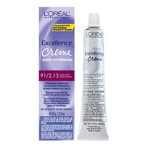 Loreal Technique Excellence Permanent Hair Color Creme Gray Coverage 9 1/2.13 Extra light Blonde, 1.74 Oz