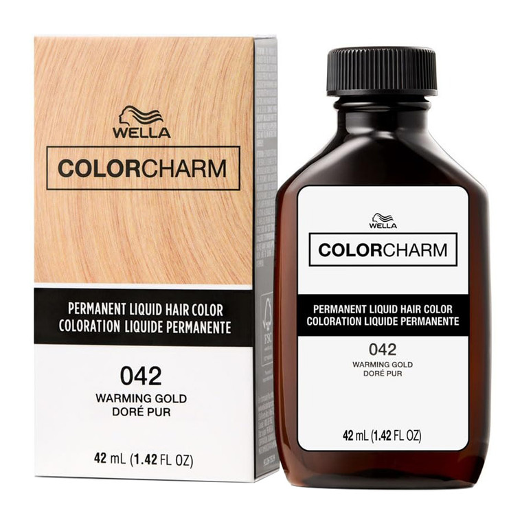 Wella Color Charm Liquid Hair Color 042 Warming Gold Vibrant Golden Tone 1.42Oz (42ml)