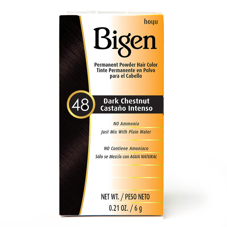 Bigen Permanent Powder Hair Color 48 Dark Chestnut, 1 Ea