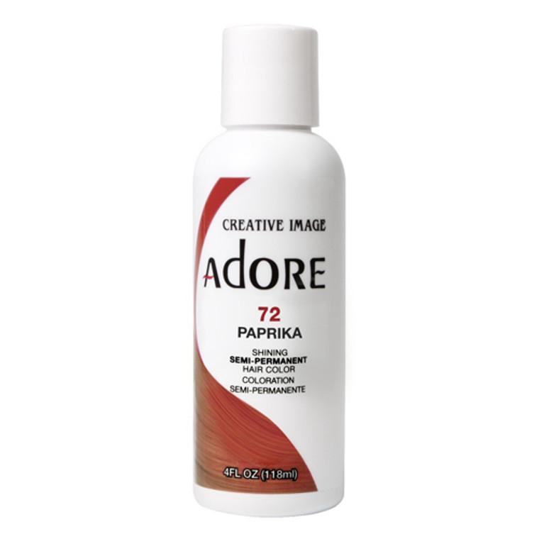 Adore Semi Permanent Hair Color 72 Paprika Alcohol and Ammonia Free 4Oz (118ml)