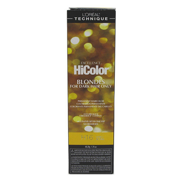 Honey Blonde H16 Excellence HiColor Permanent Hair Color Creme By Loreal Technique, 1.74 Oz