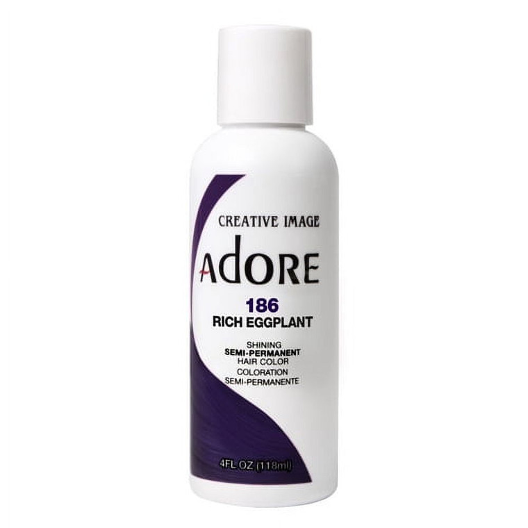 Adore Haircolor Semi-Permanent 186 Rich Eggplant, 4 Oz