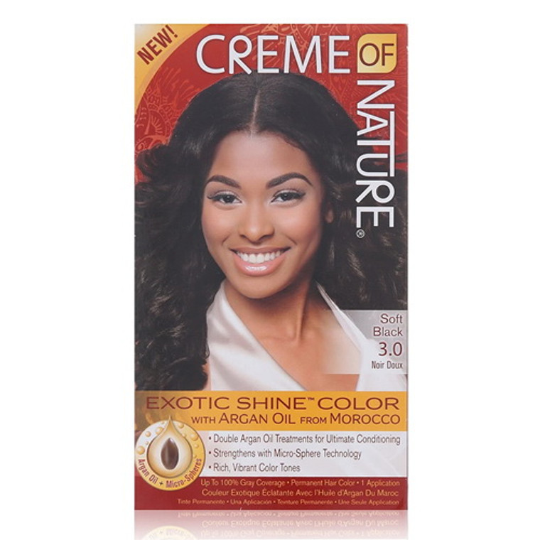 Creme Of Nature Exotic Shine Hair Color #3.0 Soft Black, 1 Ea