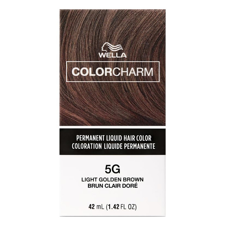 Wella Color Charm Liquid Hair Color 5G Light Golden Brown Radiant Warm Tone 1.42Oz (42ml)