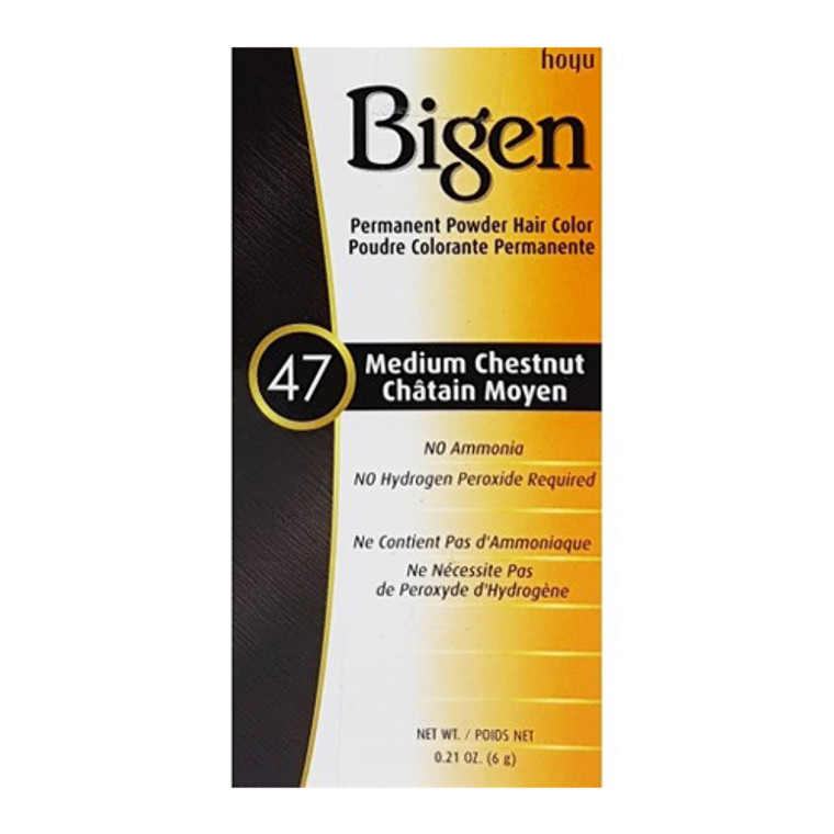 Bigen Medium Chestnut 47 Permanent Powder Hair Color, 0.21 Oz