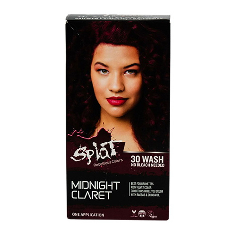 Splat Rebellious Colors No Bleach Needed Hair Color Kit, MIDNIGHT CLARET, 6 Oz