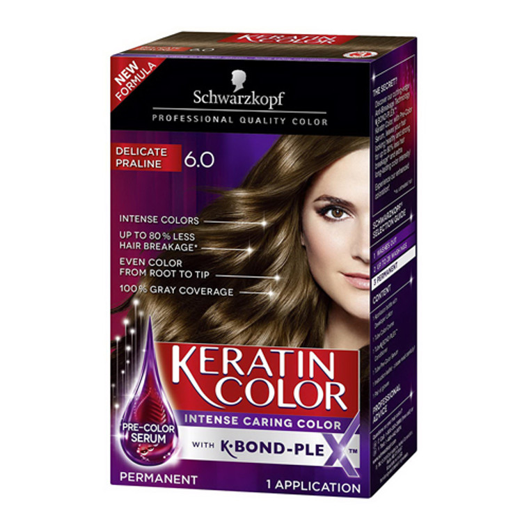 Anti Age Hair Color, 6.0 Delicate Praline Schwarzkopf Keratin, 2.03 Oz