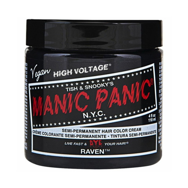 Manic Panic Semi Permanent Hair Color Cream Jar, Raven, 4 Oz