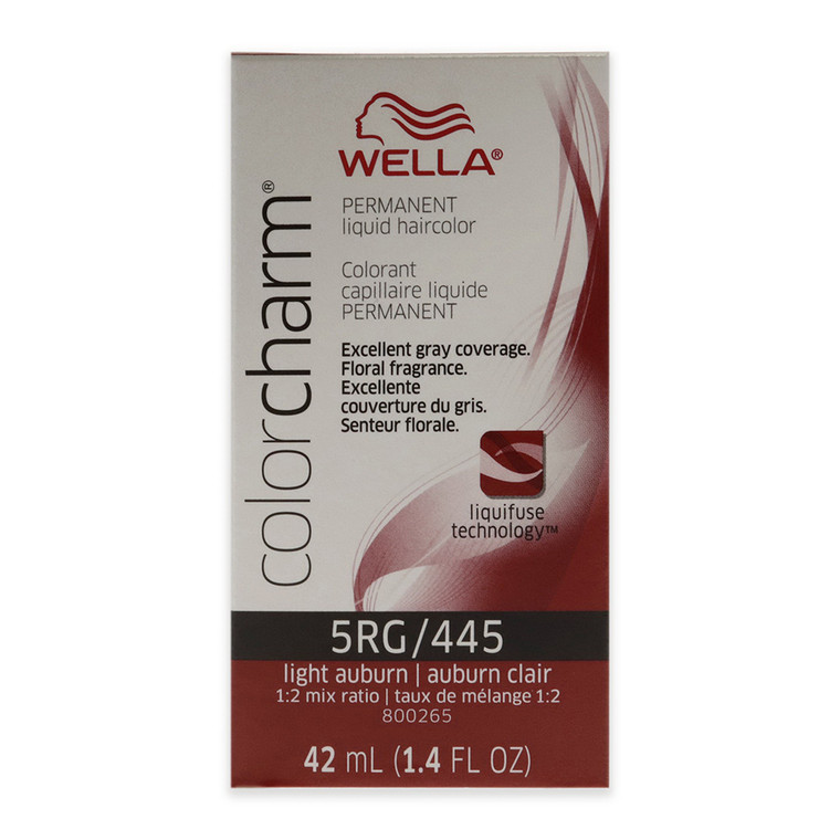 Wella Color Charm Permanent Liquid Hair Color, 5RG/445 Light Auburn, 1.4 Oz