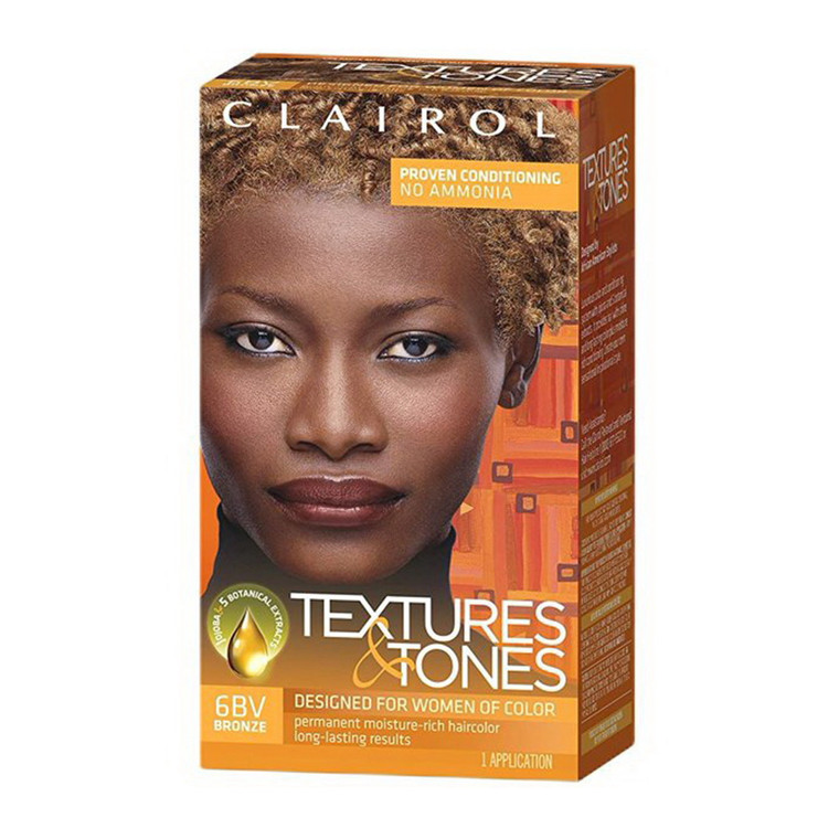 Clairol Textures and Tones Permanent Hair Color, 6 Bv Bronze, 1 Ea