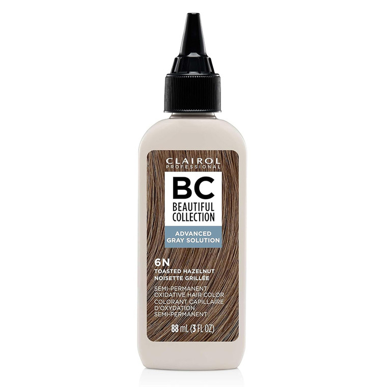 Clairol Professional Beautiful Collection Advanced Gray Solution 6N Toasted Hazelnut Semi Permanent Hair Color 3Oz (88ml)