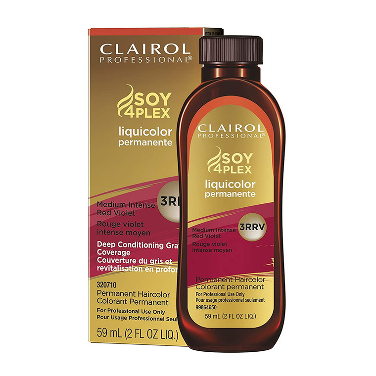 Clairol Professional Liquicolor Permanent Hair Color, 3RRV Med Intense Red Violet, 2 Oz