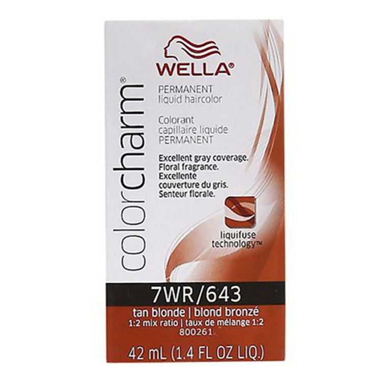 Wella Color Charm Liquid Haircolor, 643/7WR Tan Blonde, 2 Oz