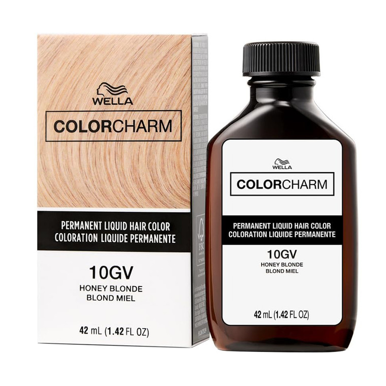 Wella Color Charm Permanent Liquid Hair Color 10GV Golden Honey Blonde 1.42Oz (42ml)