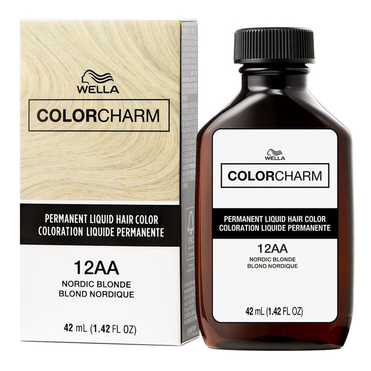 Wella Color Charm Liquid Permanent Hair Color 12AA Nordic Blonde Shade 1.42Oz (42ml)