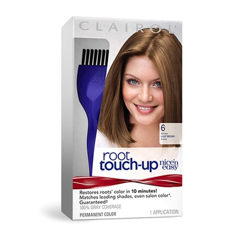 Clairol Nice N Easy Root Touch-Up, Hair Color, Light Brown #6 - Kit