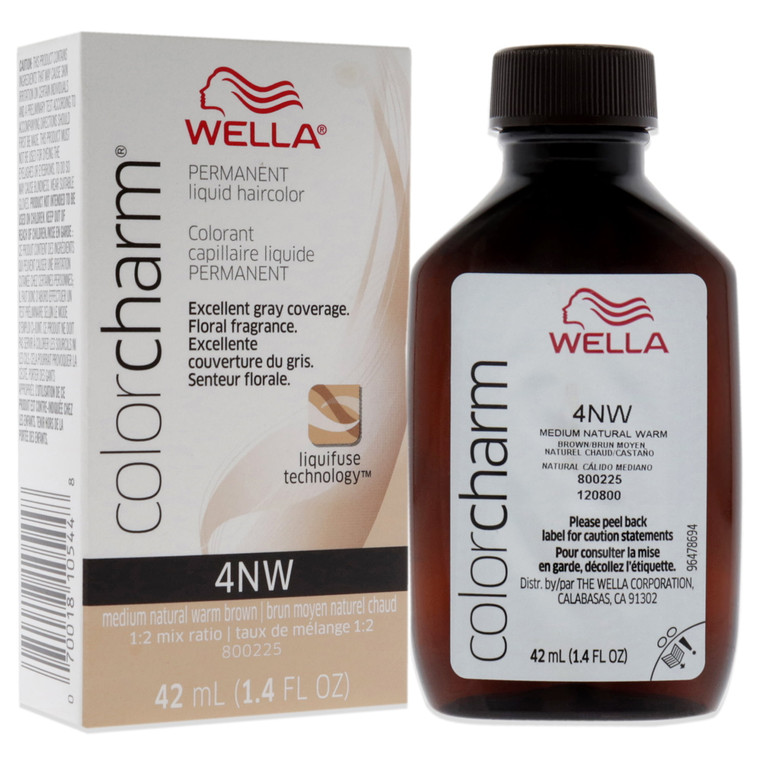 Wella Color Charm Liquid Haircolor, 4NW Medium Natural Warm Brown, 1.4 Oz
