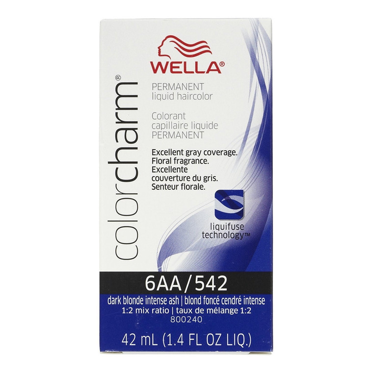 Wella Color Charm Liquid Haircolor, 6AA/542 Dark Blonde Intense Ash, 1.4 Oz