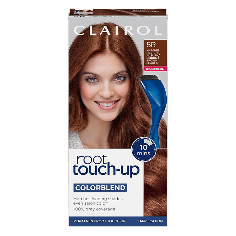 Clairol Nice N Easy Root Touch Up 5R Medium Auburn Permanent Hair Color for Gray Coverage with Warm Red Tone 1Ea