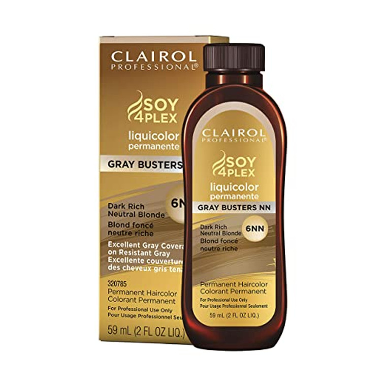 Clairol Professional Soy 4 Plex Gray Busters, 6NN Dark Rich Neutral Blonde Hair Color, 2 Oz