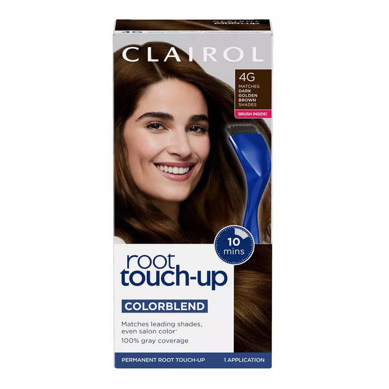 Clairol Nice N Easy Root Touch Up Permanent Hair Color 4G Dark Golden Brown for Quick Gray Coverage 1Ea