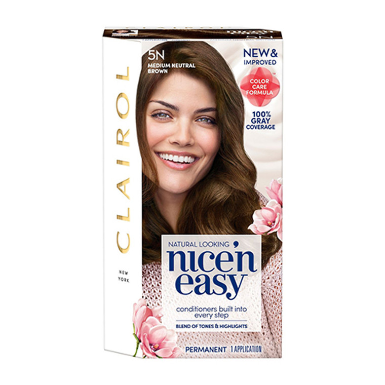 Clairol Nice N Easy Permanent Hair Color, 5N Medium Neutral Brown, 1 Ea