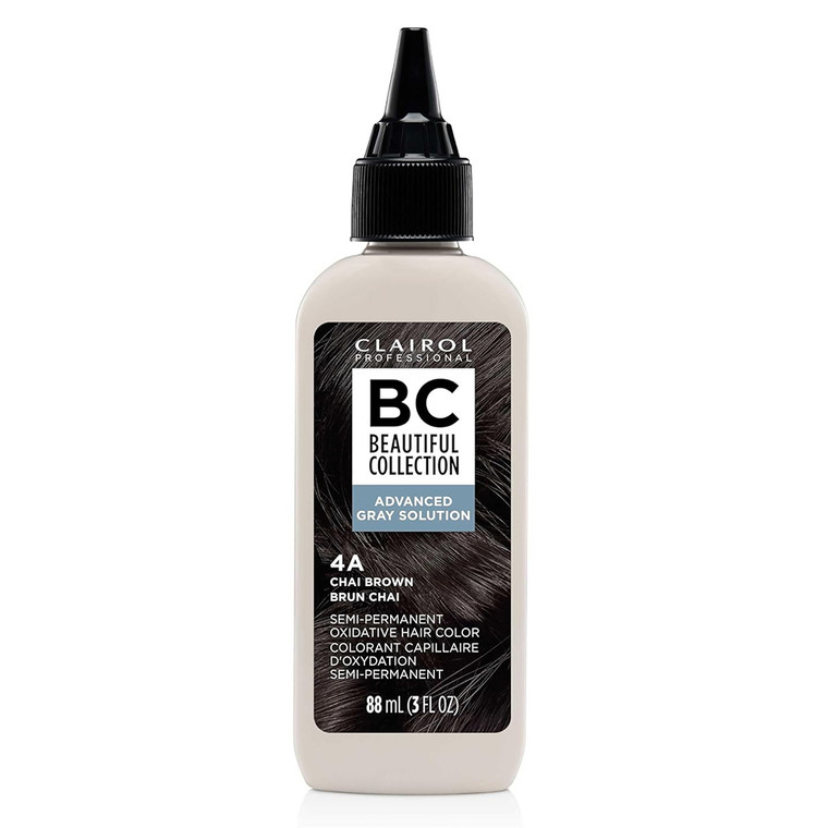 Clairol Beautiful Collection 4A Chai Brown Semi Permanent Hair Color for Rich Shine and Natural Gray Blending 3Oz (88ml)