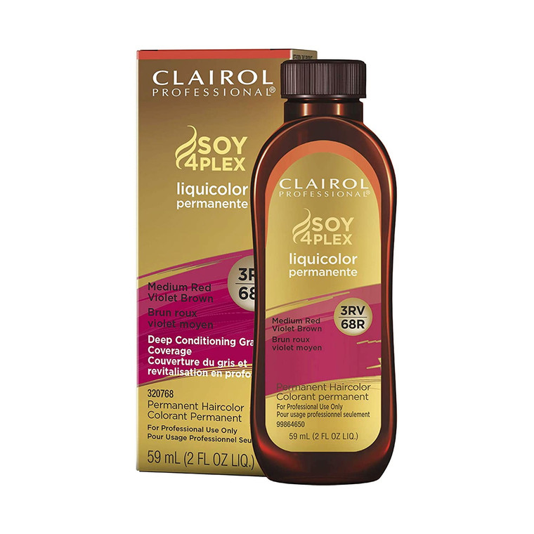 Clairol Liquicolor Permanent Hair color, 3RV/68R Medium Red Violet Brown, 2 Oz