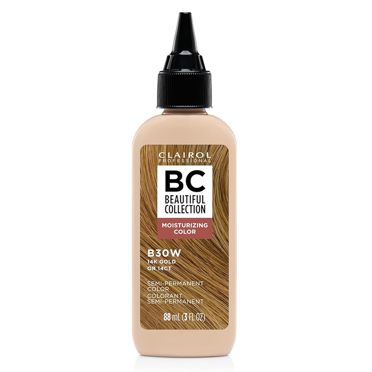 Clairol Beautiful Collection B30W 14K Gold Semi Permanent Moisturizing Hair Color for Nourishing Shine 3Oz (88ml)