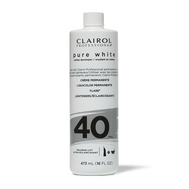 Clairol Professional Soy4plex 40 Vol Pure White Maximum Lift Hair Creme Developer, 16 Oz