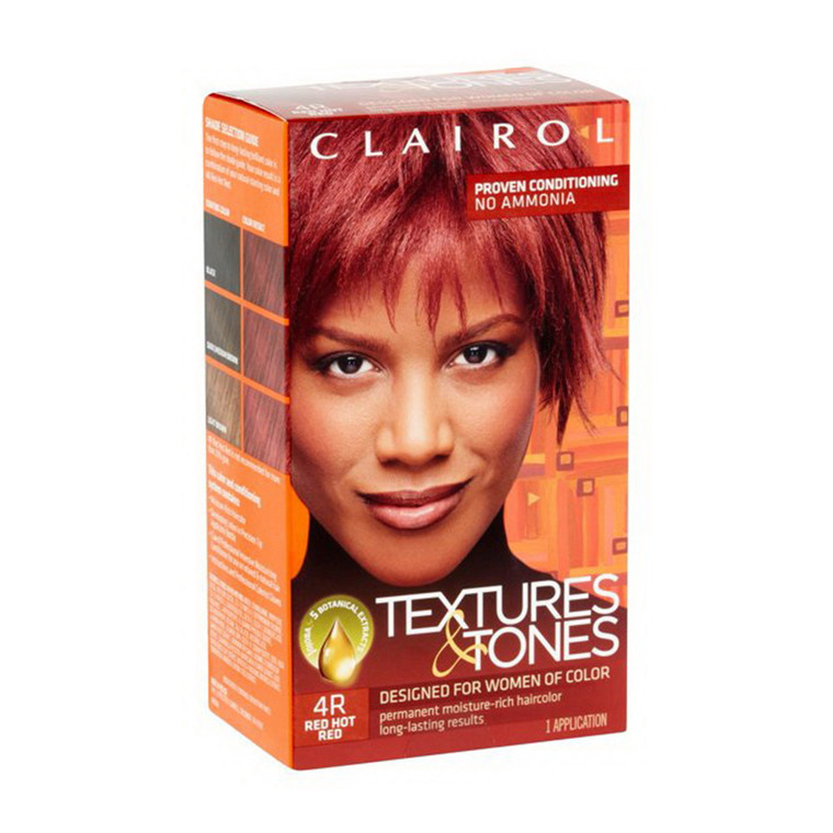 Clairol Textures & Tones Permanent Moisture-Rich Haircolor #4R Red Hot Red, 1 Ea