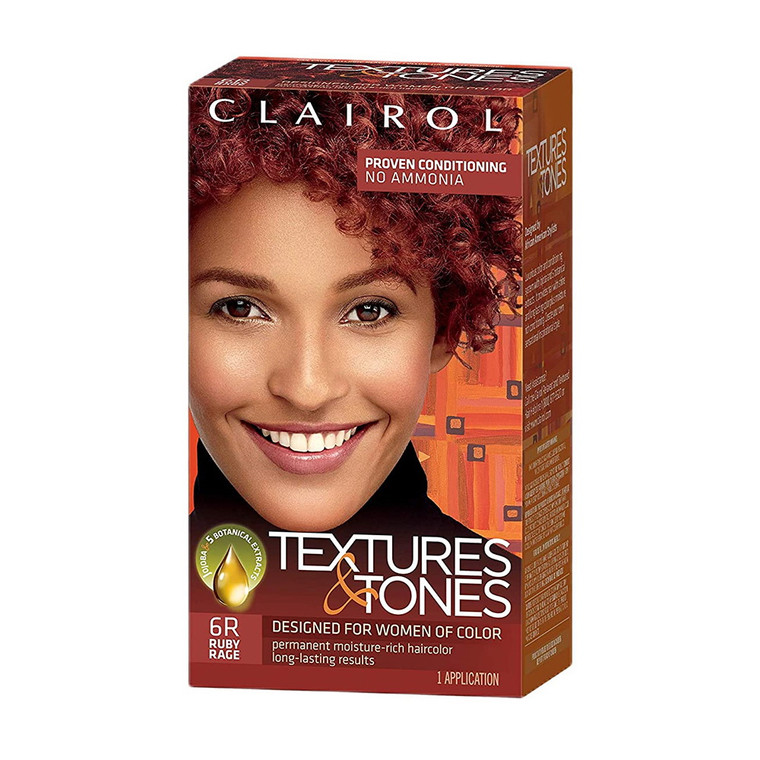Clairol Textures & Tones Hair Color Kit, 6R Ruby Rage, 1 Ea