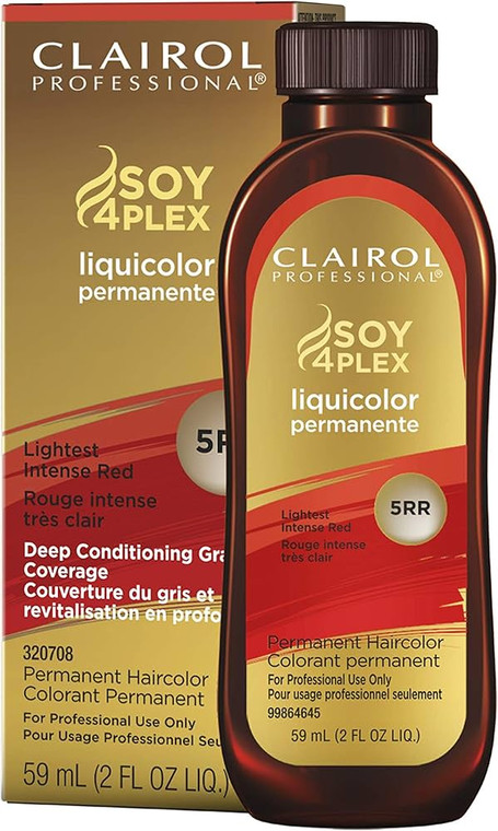 Clairol Professional Soy4plex Liquicolor Permanent Hair color, 5RR Lightest Intense Red, 2 Oz