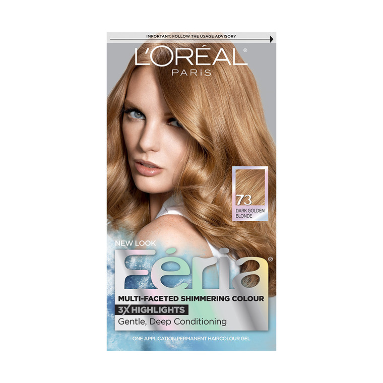 Loreal Feria Multi Faceted Shimmering Hair Colour 3X Highlights, #73 Golden Sunset - 1 Kit