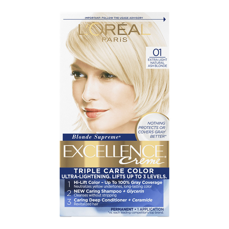 Loreal Excellence Triple Protection Hair Color Creme, 1 Extra Light Blonde, 1 Ea