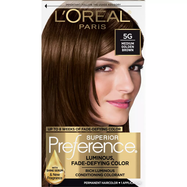 Loreal Superior Preference Hair Color, 5G Medium Golden Brown, 1 Ea